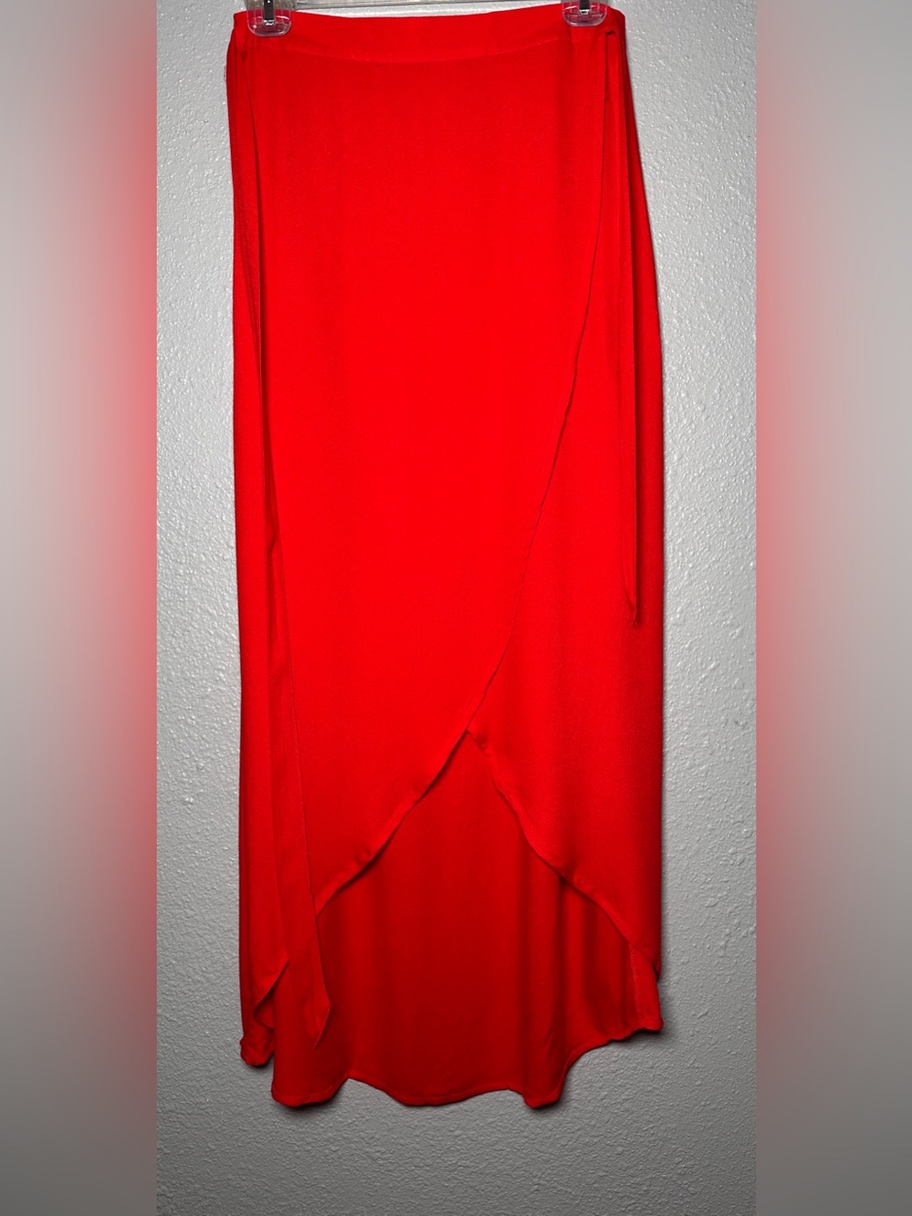 Forever 21 Vibrant Red High Low Wrap Front Maxi Skirt - Women Size S